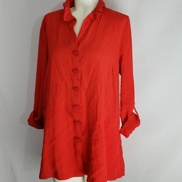 John Mark red button from tunic size xs - Picture 2 of 5